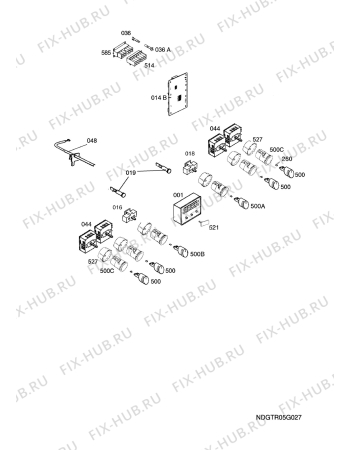 Взрыв-схема плиты (духовки) Aeg Electrolux E3781-4-M DE R07 - Схема узла Functional parts